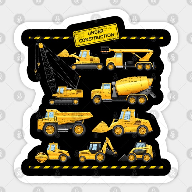 Excavator Heavy Construction Machinery Trucks Dig It Sticker by pho702